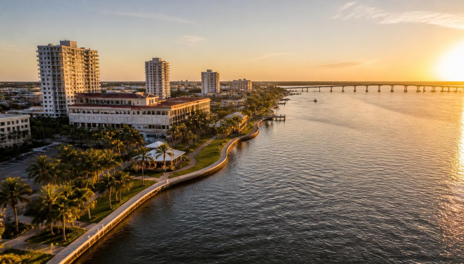 Fort Myers, Florida waterfront at sunset